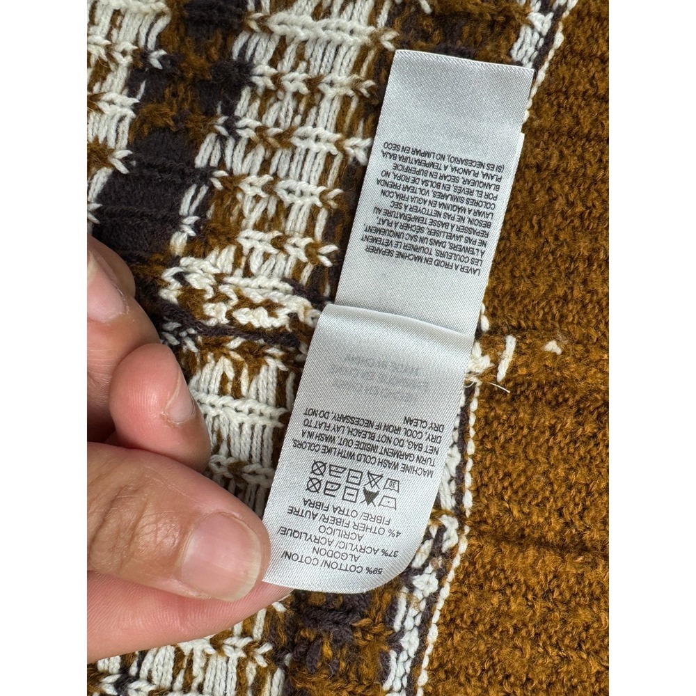 Lucky Brand Mens Brown Southwestern Geometric Open Front Cardigan Sweater Medium - Picture 13 of 15